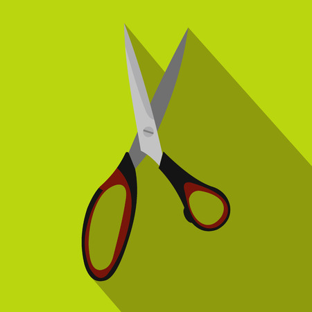 Dressmake shear flat icon on a green backgroundのイラスト素材