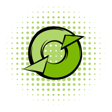 Round recycle comics icon. Ecology symbol on a white backgroundのイラスト素材