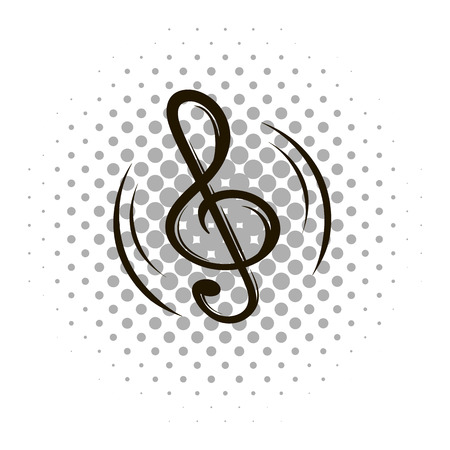 Music note sign comics icon on a white backgroundのイラスト素材