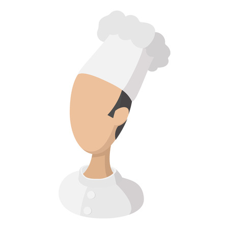 Chef cook avatar cartoon icon. Man avatar. Hotel symbol on a white backgroundのイラスト素材