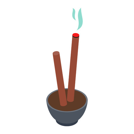 Incense isometric 3d icon isolated on a white backgroundのイラスト素材