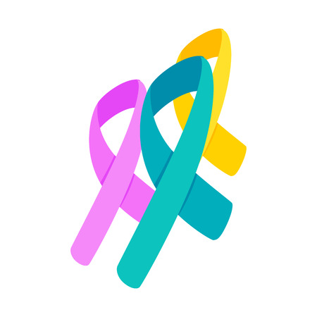 Awareness ribbons 3d isometric icon isolated on a white backgroundのイラスト素材