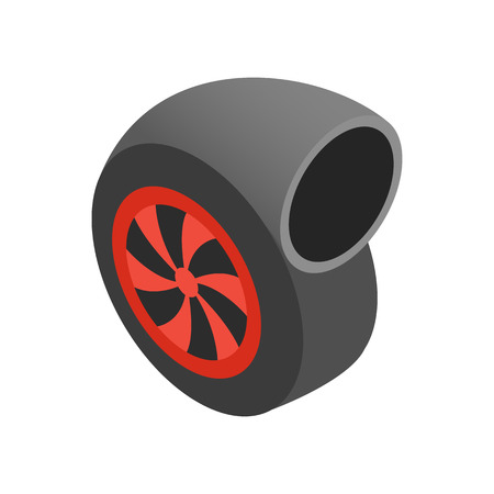 Turbocharger isometric 3d icon on a white backgroundのイラスト素材