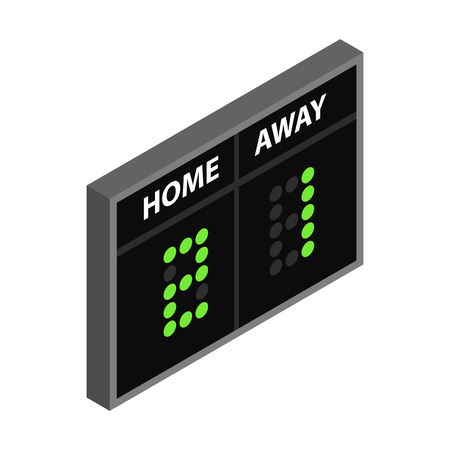Scoreboard isometric 3d icon on a white backgroundのイラスト素材