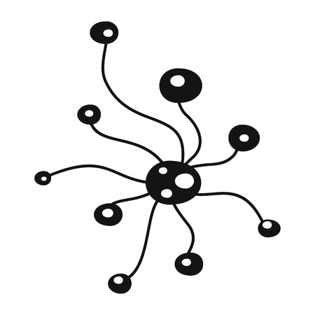 Virus black simple icon isolated on white backgroundのイラスト素材