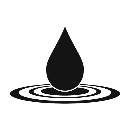 Water drop black simple icon isolated on white backgroundのイラスト素材