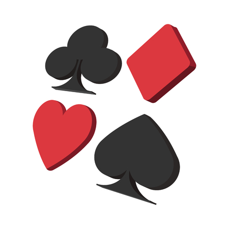 Playing card suit in black and red cartoon icon on a white backgroundのイラスト素材
