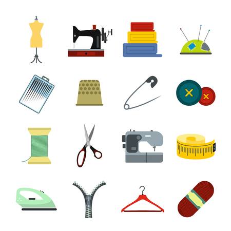 Sewing flat icon for web and mobile devicesのイラスト素材
