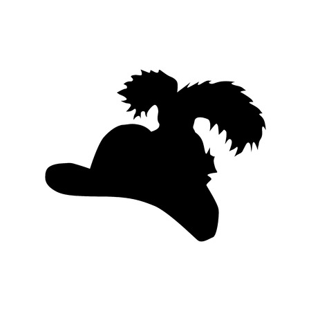 Hat black silhouette isolated on white backgroundのイラスト素材