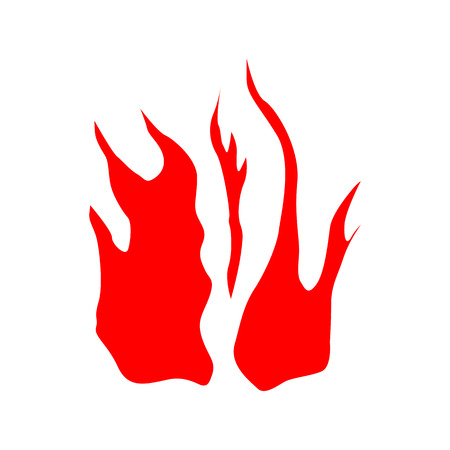 Fire red silhouette isolated on white backgroundのイラスト素材