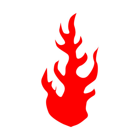 Fire flames silhouette isolated on white backgroundのイラスト素材