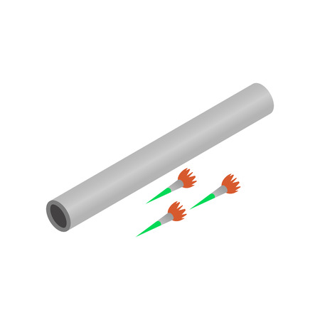 Ninja weapon isometric 3d icon on a white backgroundのイラスト素材