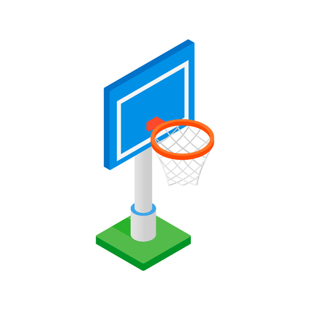 Basketball goal on a playground isometric 3d icon on a white backgroundのイラスト素材
