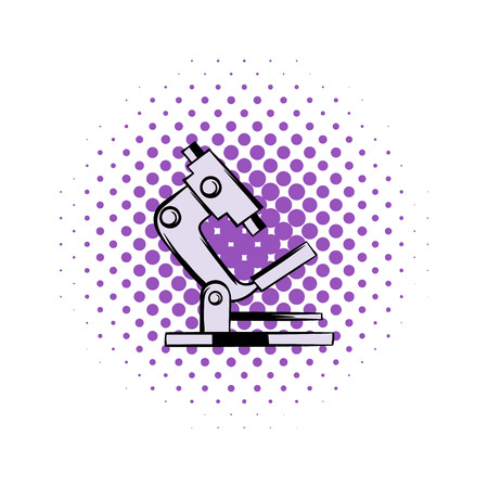 Microscope modern comics icon. Scince illustration isolated on a whiteのイラスト素材