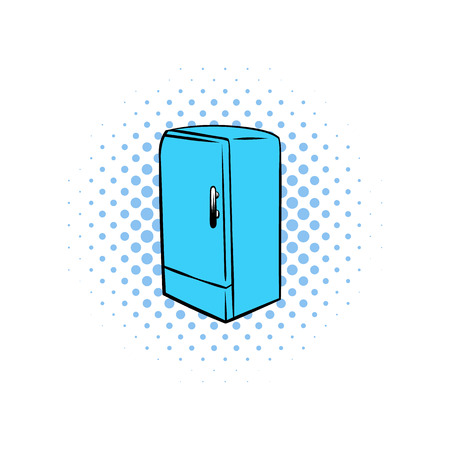 Blue fridge comics icon isolated on a white backgroundのイラスト素材