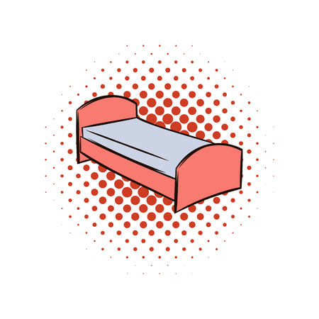 Single bed comics icon isolated on a white backgroundのイラスト素材