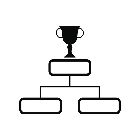 Trophy cup on a prize podium black simple iconのイラスト素材