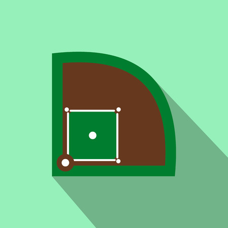 Baseball field flat icon for web and mobile devicesのイラスト素材