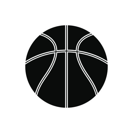 Basketball ball black simple icon isolated on white backgroundのイラスト素材