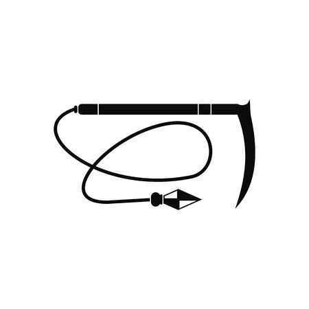 Kama weapon with rope black simple iconのイラスト素材