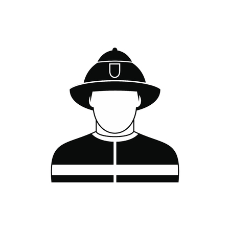Fireman black simple icon isolated on white backgroundのイラスト素材