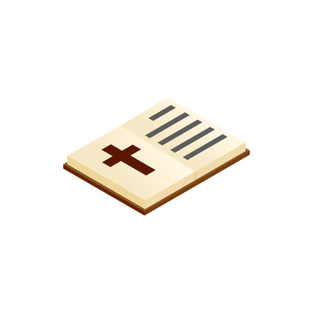 Bible open isometric 3d icon on a white backgroundのイラスト素材