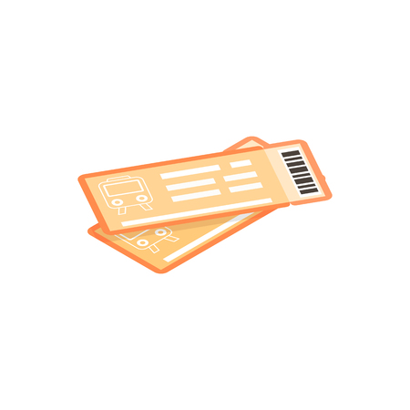 Train tickets isometric 3d icon. Travel by railway transportのイラスト素材