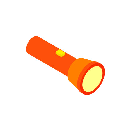 Flashlight isometric 3d icon on a white backgroundのイラスト素材