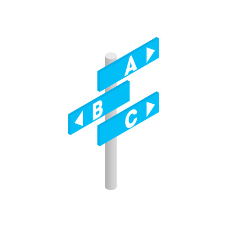 Signs in airport direction isometric 3d icon isolated on a white backgroundのイラスト素材