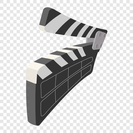 Clapperboard cinema icon in cartoon style on transparent backgroundのイラスト素材
