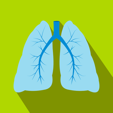 Human light flat icon with shadow on green backgroundのイラスト素材