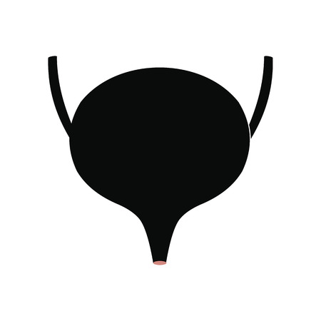 Bladder black simple icon isolated on white backgroundのイラスト素材