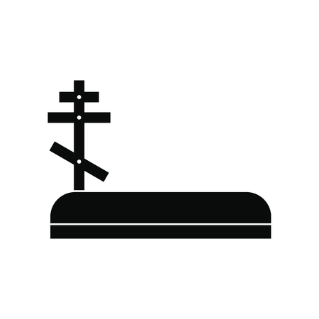 Cemetery black simple icon isolated on white backgroundのイラスト素材