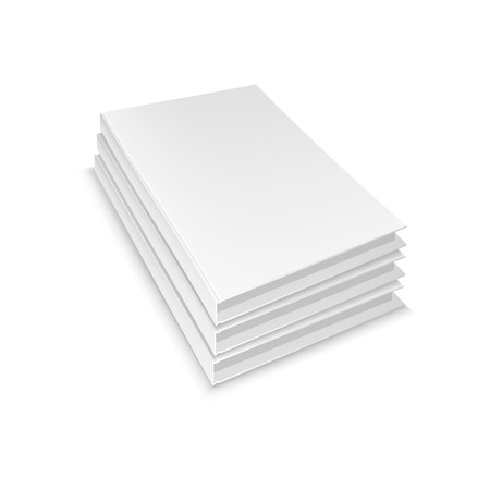 Stack of three blank books on a white backgroundのイラスト素材