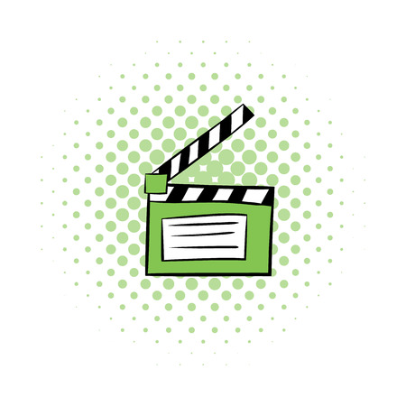 Movie clapper comics icon on a white backgroundのイラスト素材
