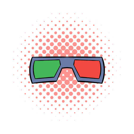 3D glasses comics icon on a white backgroundのイラスト素材