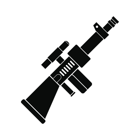 Toy gun black simple icon isolated on white backgroundのイラスト素材