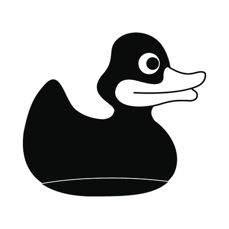 Duck for bath black simple icon isolated on white backgroundのイラスト素材