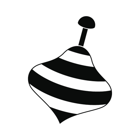 Toy spinning top black simple icon isolated on white backgroundのイラスト素材
