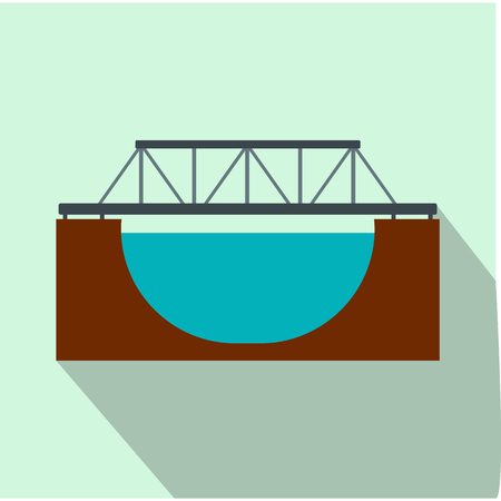 Rail bridge across the river flat icon for web and mobile devicesのイラスト素材