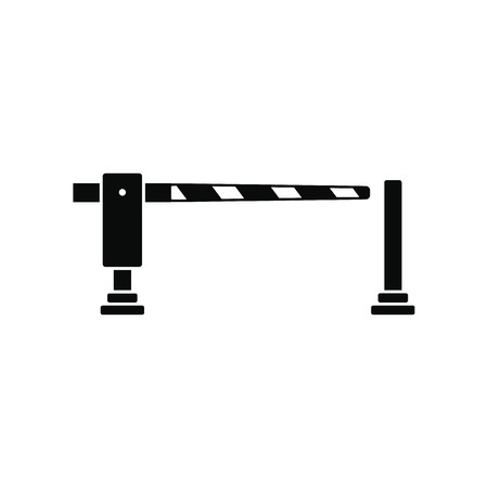 Railway barrier black simple icon isolated on white backgroundのイラスト素材