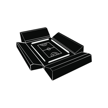 Open soccer field with 4 fan tribunes black simple iconのイラスト素材