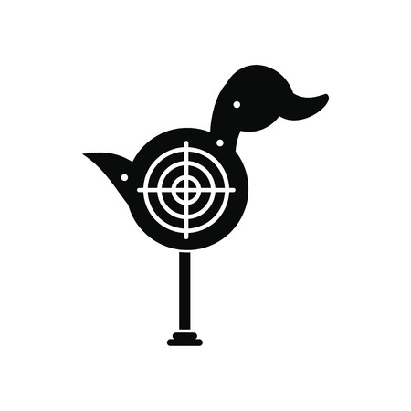 Duck target black simple icon isolated on white backgroundのイラスト素材