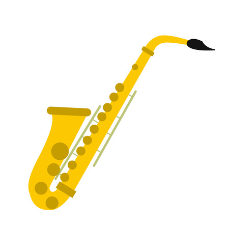 Saxophone flat icon isolated on white backgroundのイラスト素材