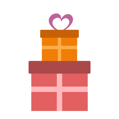 Gifts flat icon isolated on white backgroundのイラスト素材