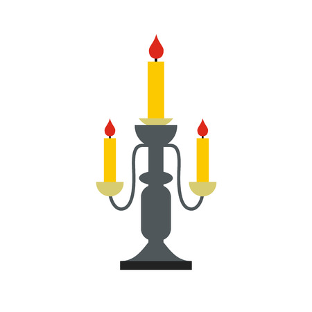 Candlestick lamp flat icon isolated on white backgroundのイラスト素材