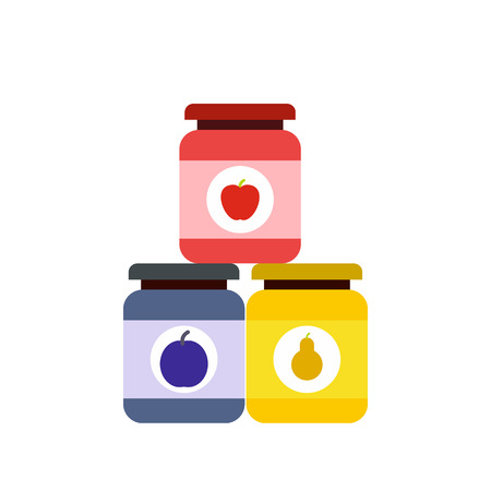 Baby food flat icon isolated on white backgroundのイラスト素材