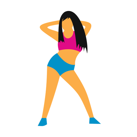 Unique dance flat sign isolated on white backgroundのイラスト素材