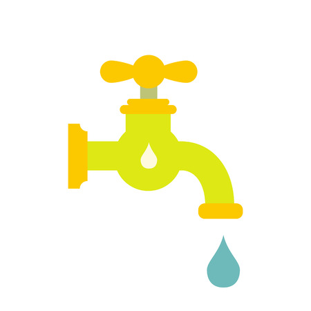Save water flat icon isolated on white backgroundのイラスト素材