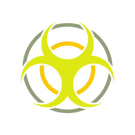Biohazard sign round flat icon isolated on white backgroundのイラスト素材